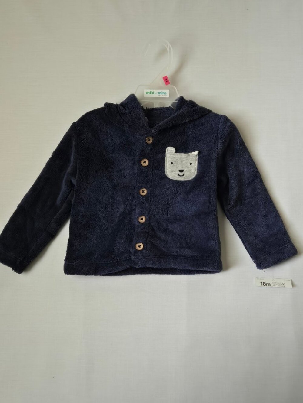 Child of Mine Carter’s Baby Hooded Plush Bear Jacket 18M NWT